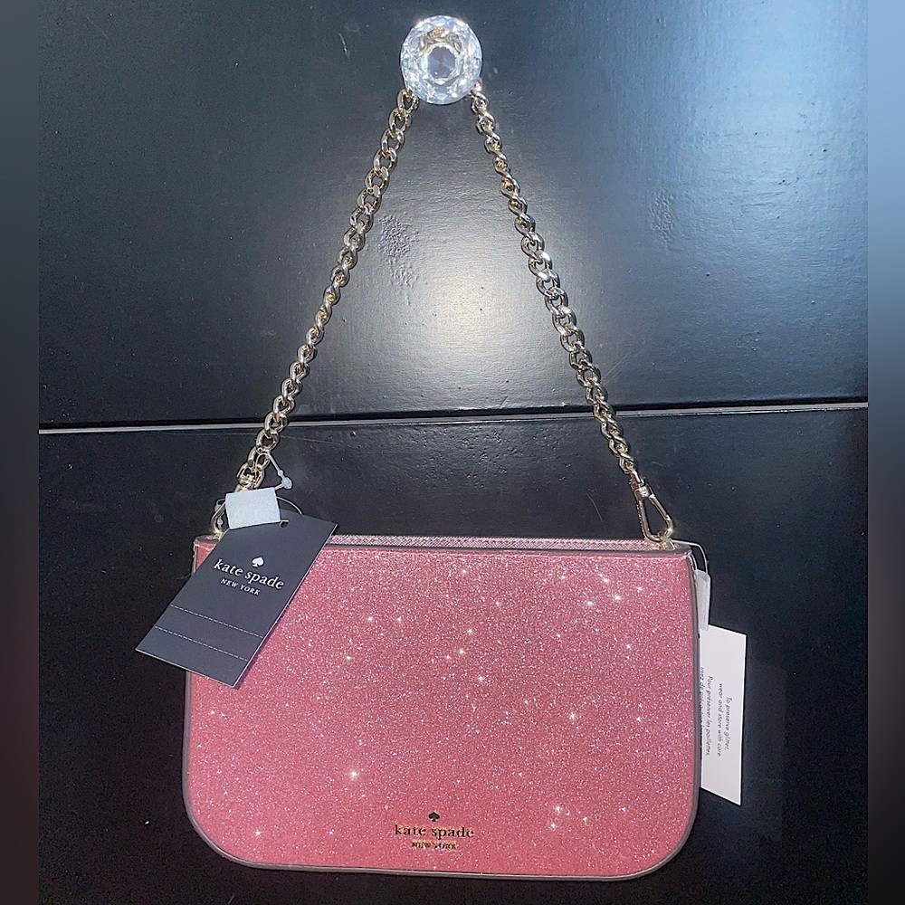 Kate spade pink glitter baguette NWT - Picture 2 of 2